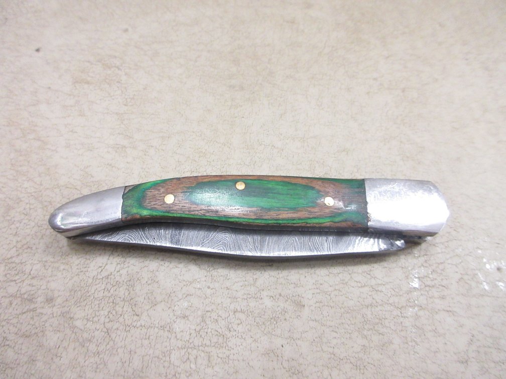 Custom Damascus folding knife