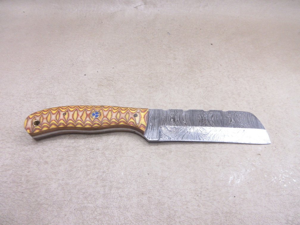 Custom Damascus fixed blade knife