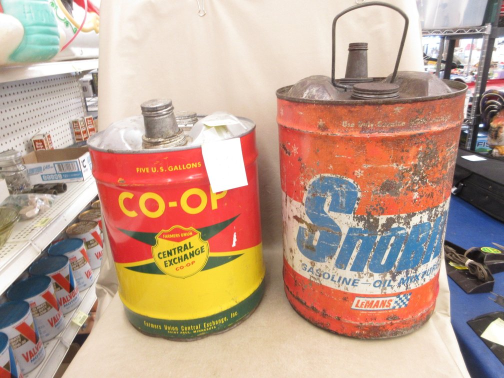 (2) Vintage metal gas cans