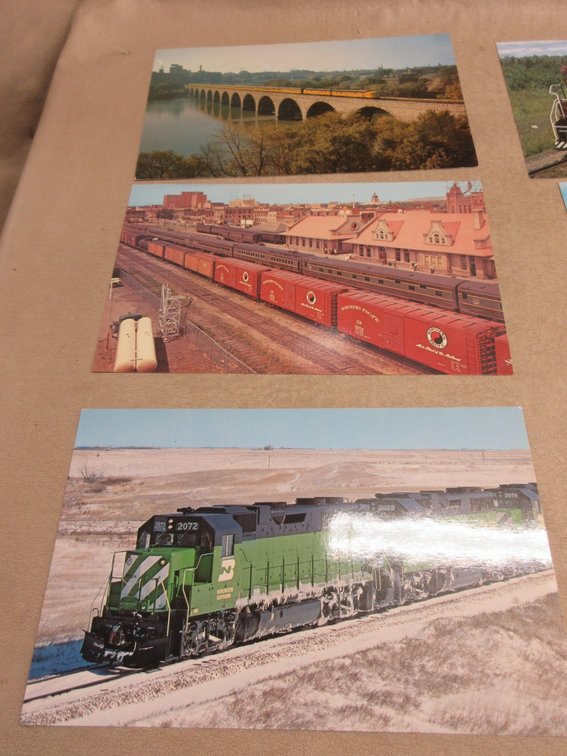 (6) Picture postcards of trains