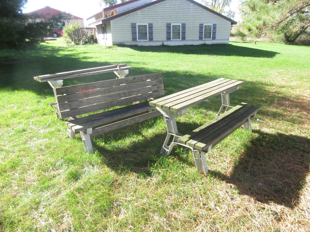 (3) Folding wood and plastic benches