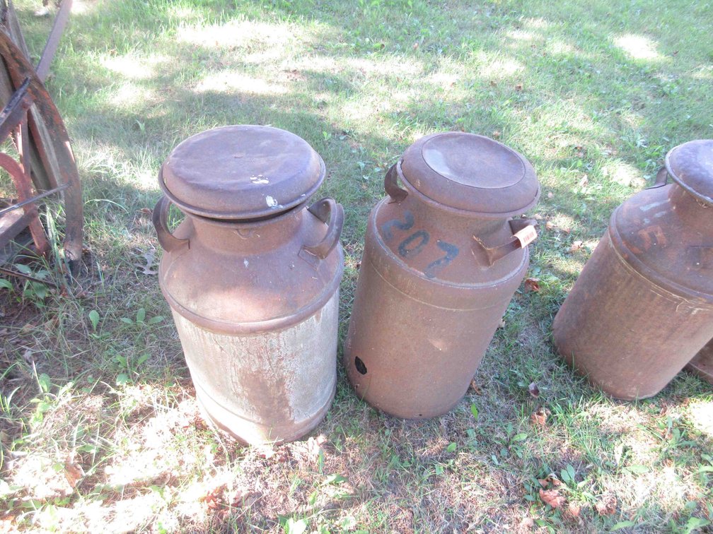 (2) Milk cans with lids