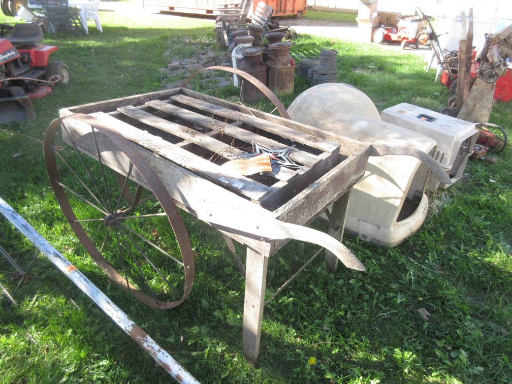 Wood garden planter cart