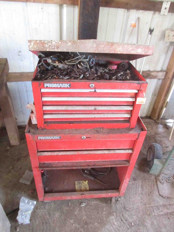 Promark 2-piece rolling tool chest with contents