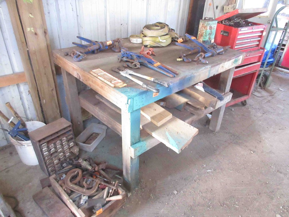 Wood workbench