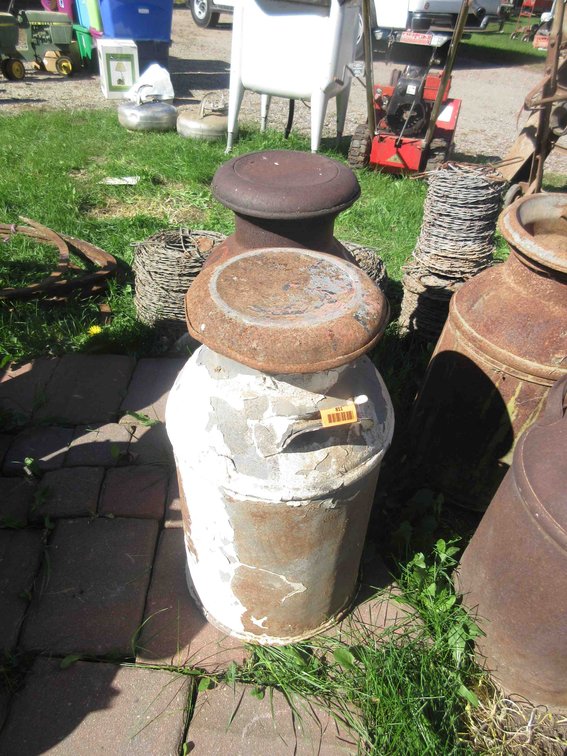 (2) Milk cans with lids