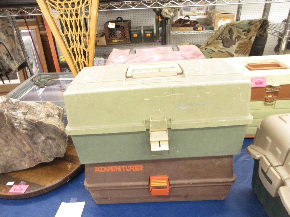 (4) Molded plastic tackle boxes