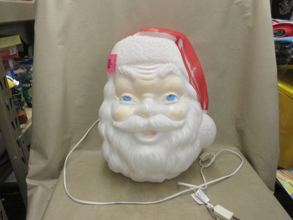 Santa Claus face lighted blow mold