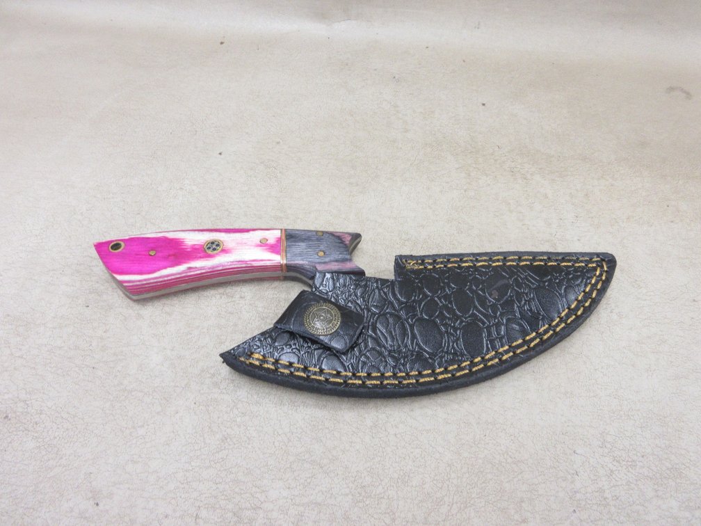 Custom-made Damascus skinning knife