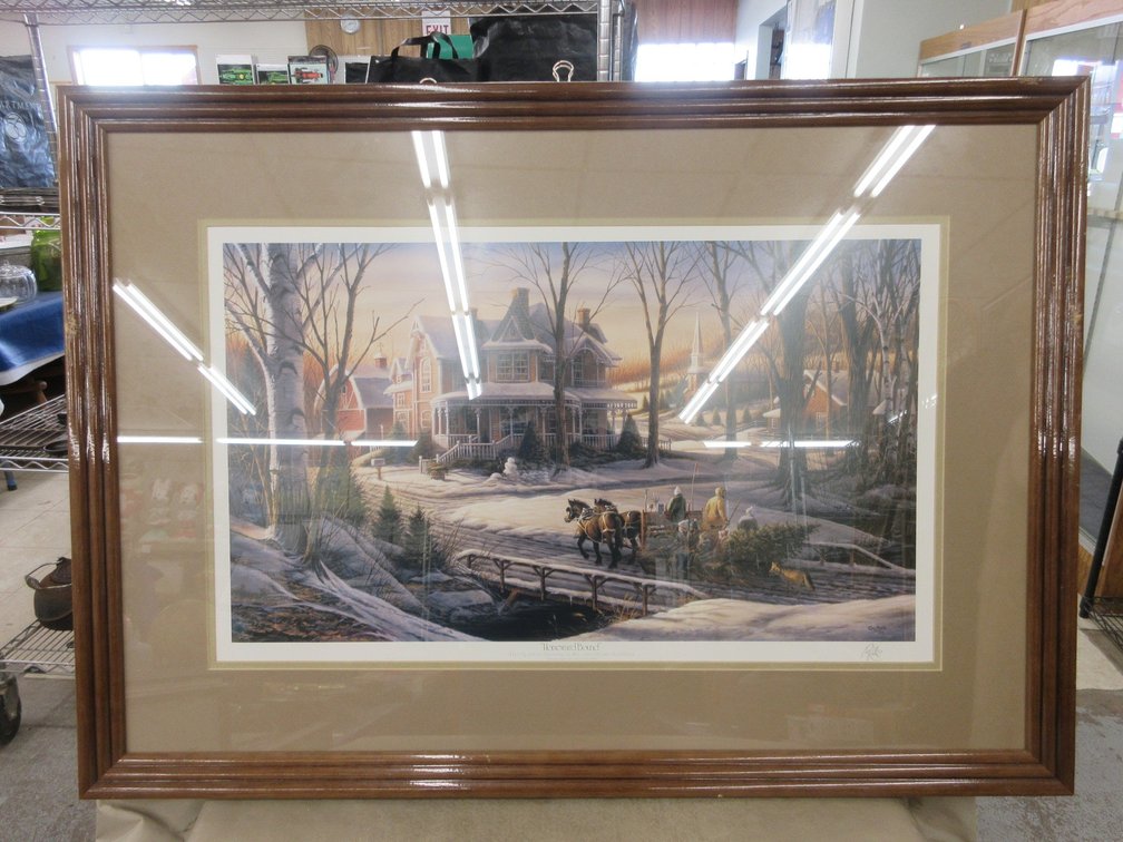 Framed and signed Terry Redlin "Homeward Bound" print