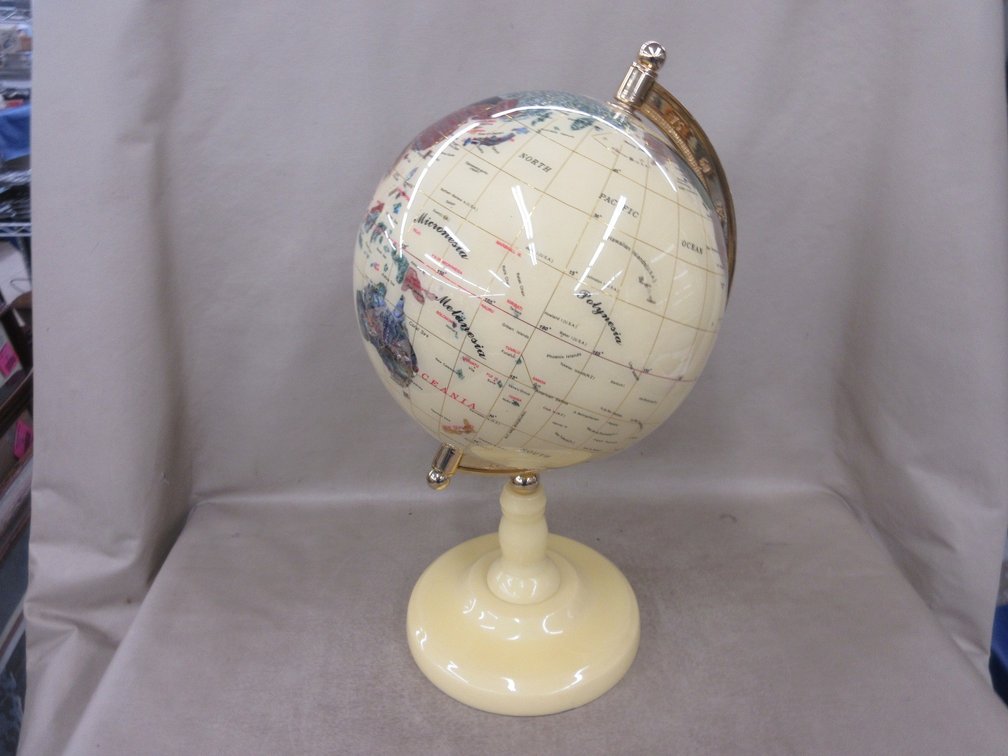 Semi-precious stone won enamel brass base