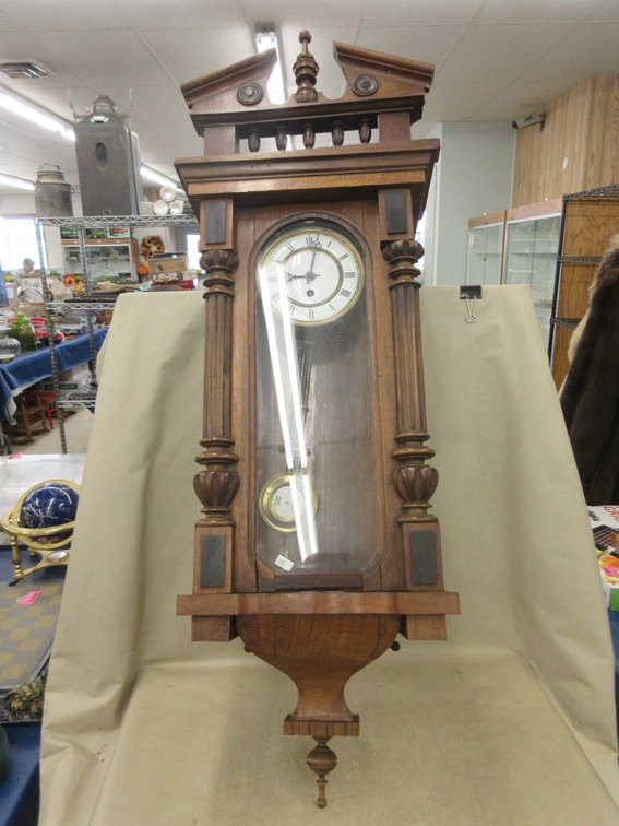 Antique wood wall clock