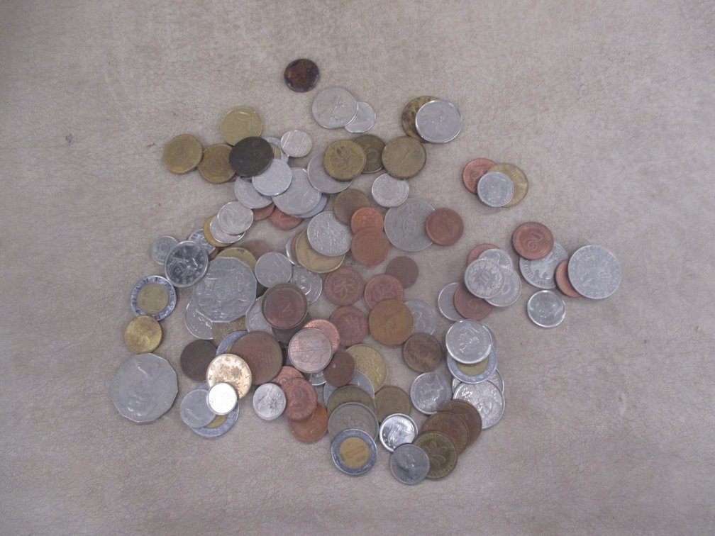 Bag of foreign coins