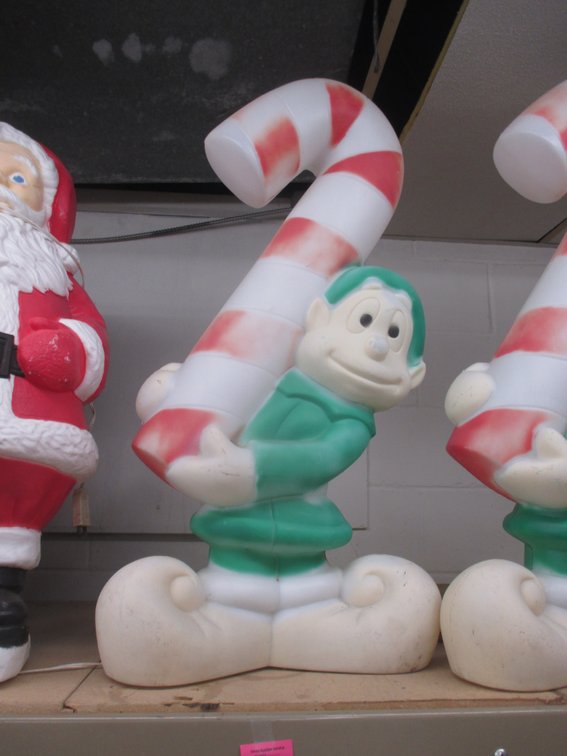 Blow Mold lighted Elf with candy cane