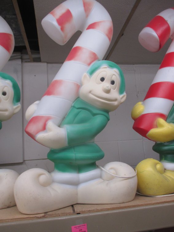 Blow Mold lighted Elf with candy cane