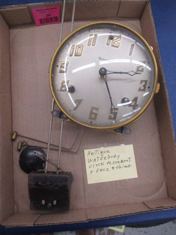 Antique Waterbury Clock movement, face, and chimes