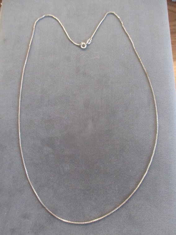 Sterling silver box link necklace