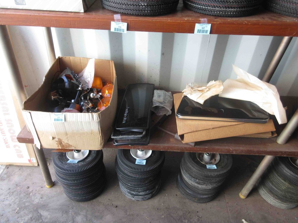 Group of motorcycle parts