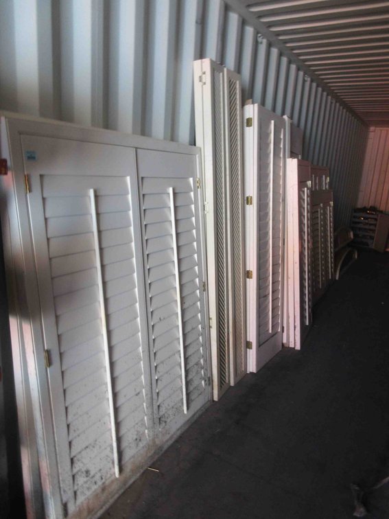 Large group of louvre panels and doors