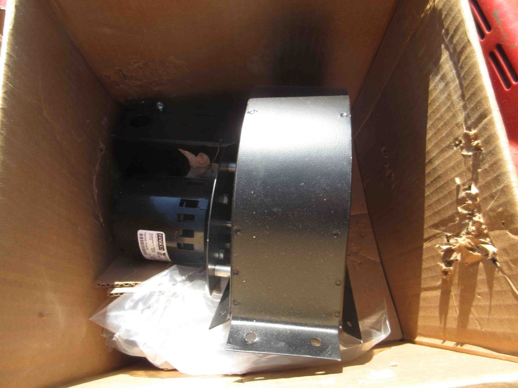 Auto-Draft squirrel cage blower for wood burning stoves