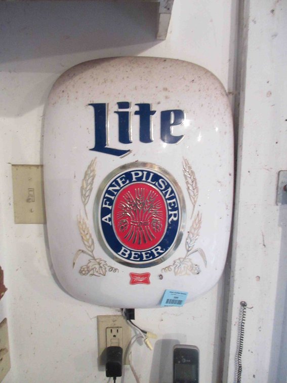 Miller Lite plastic lighted wall sign
