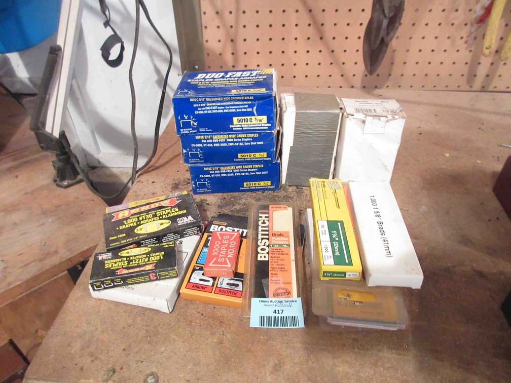 Group of staples and brad nails