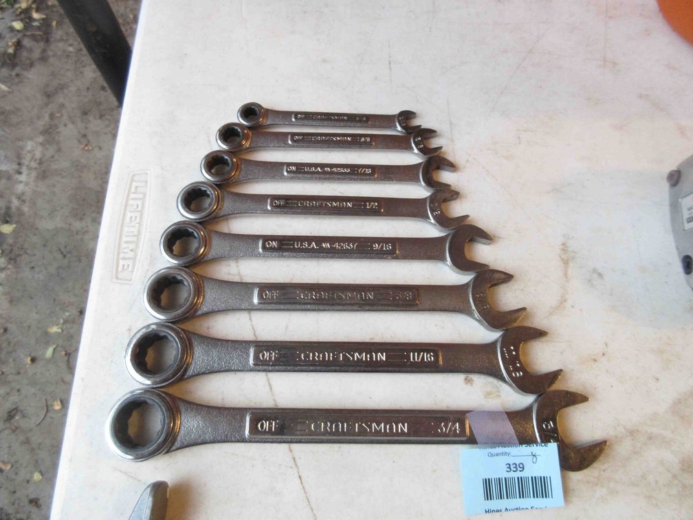 Craftsman 8-piece SAE ratchet wrench set
