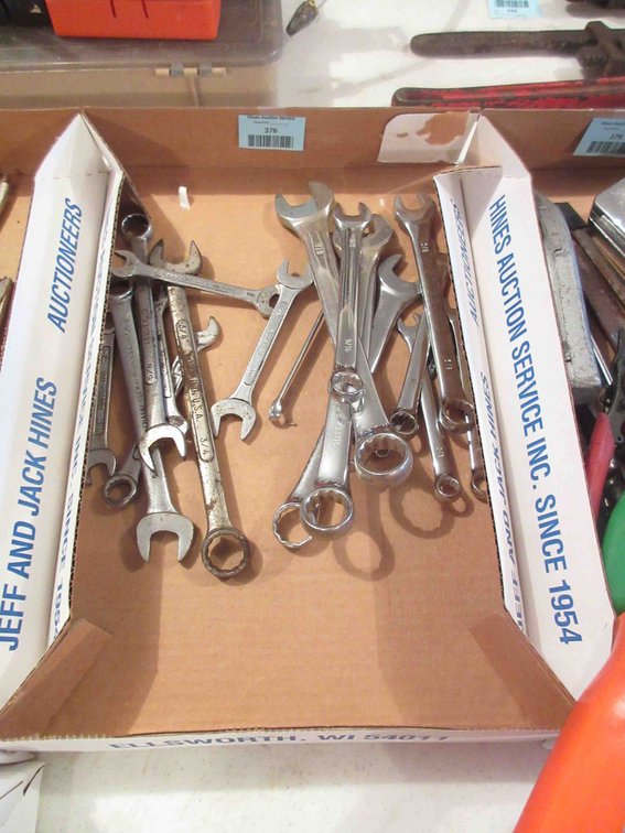 Flat of SAE wrenches
