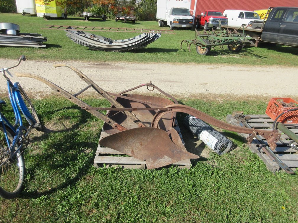One bottom horse driven plow