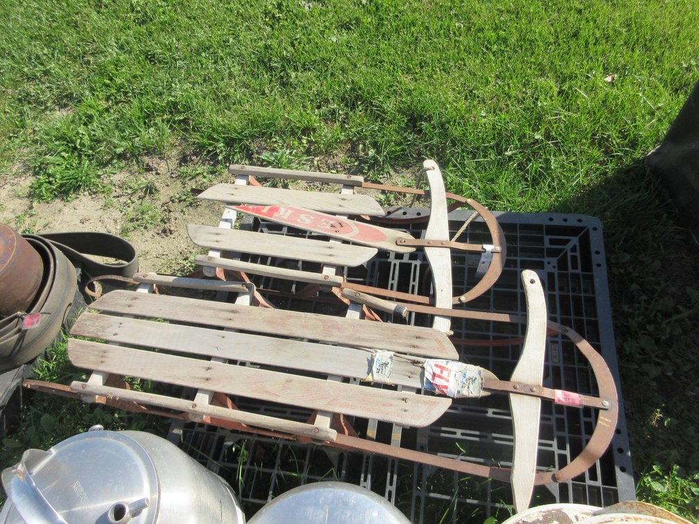 (2) Vintage runner sleds