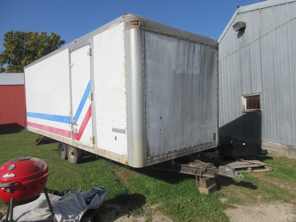 Morgan Company semi bo on tandem axle trailer with contents, no title