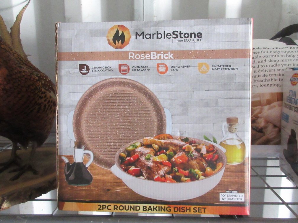 Marble Stone 2 pc round cast iron baking set