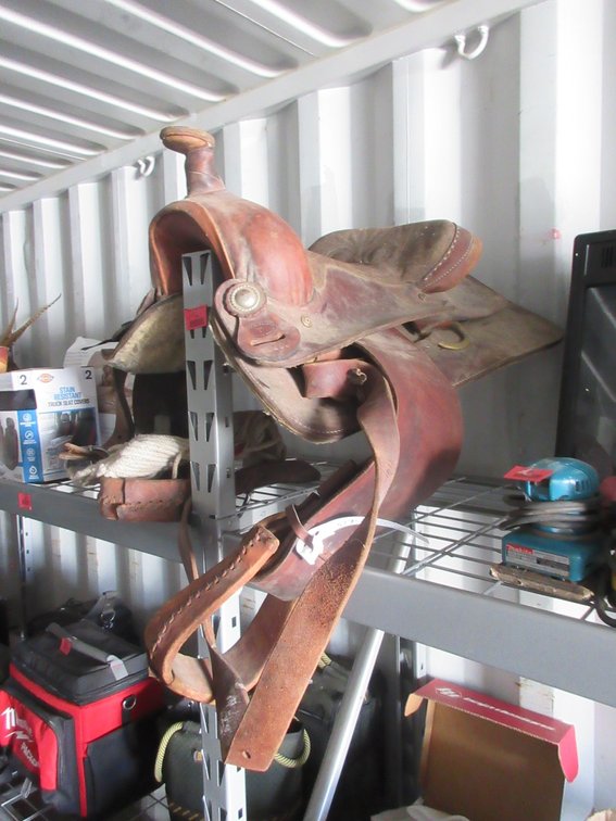 Leather horse saddle