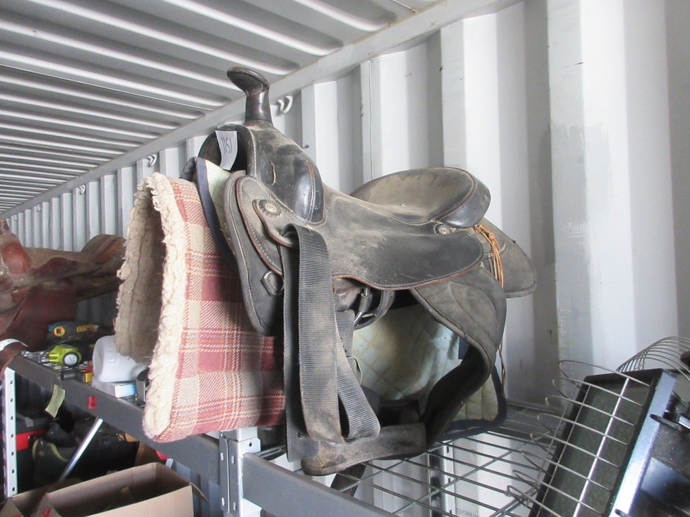 Leather horse saddle
