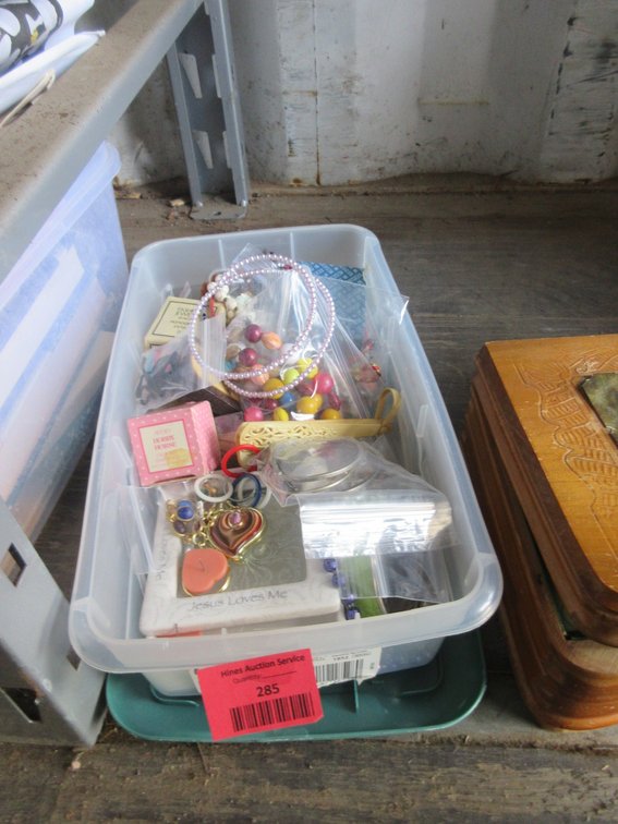 Tote of costume jewelry