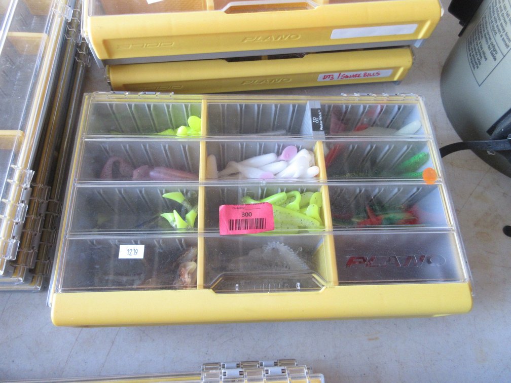 Plano #3700 plastic organizers with rubber lure bodies