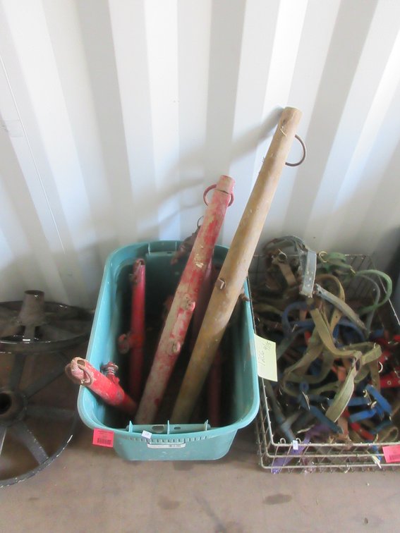 Tote with contents of horse tack