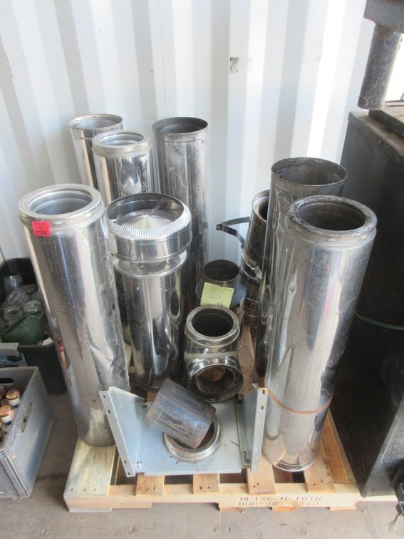 Group of metal insulated stove pipe
