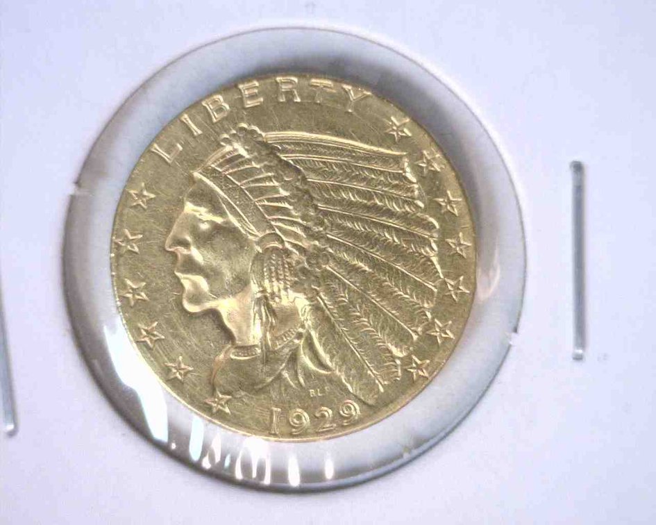 1929 $5 Indian Head gold