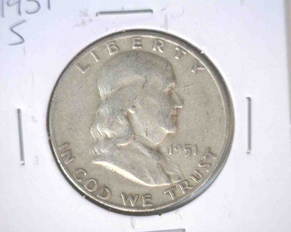 1951-S Franklin half dollar