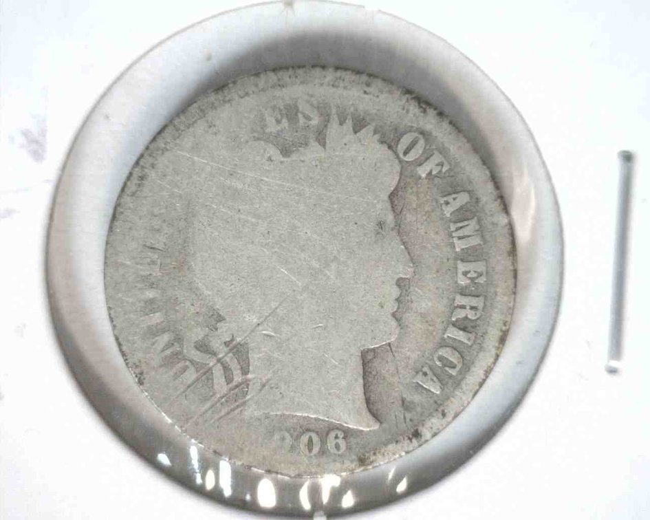 1906-S Barber dime
