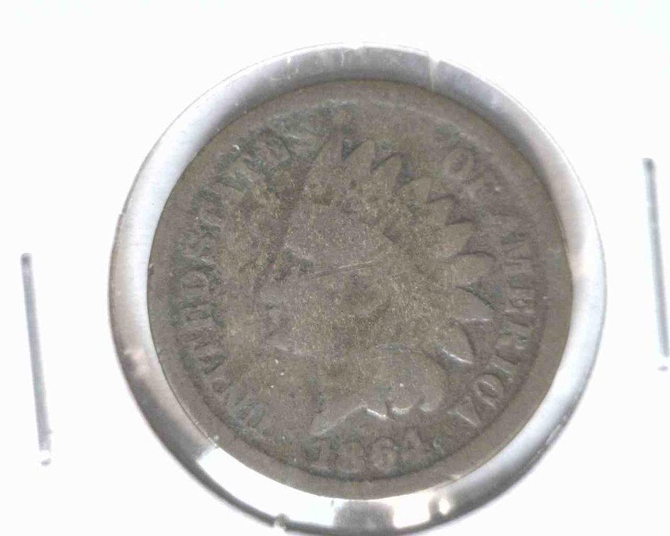 1864 No L Indian Head cent