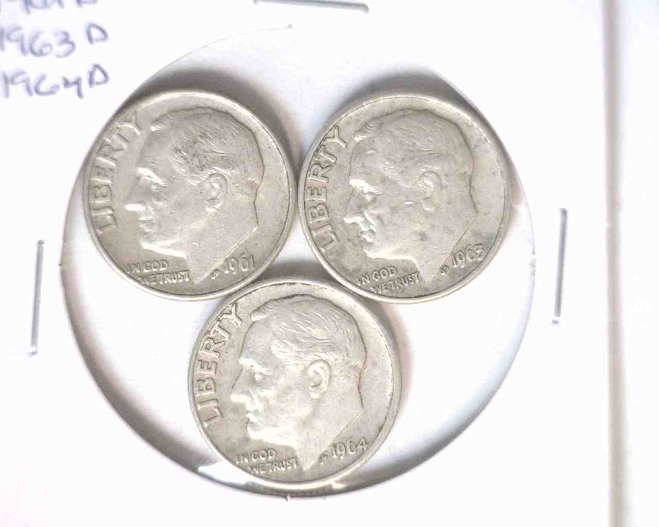 (3) Silver Roosevelt dimes