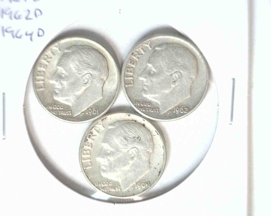 (3) Silver Roosevelt dimes
