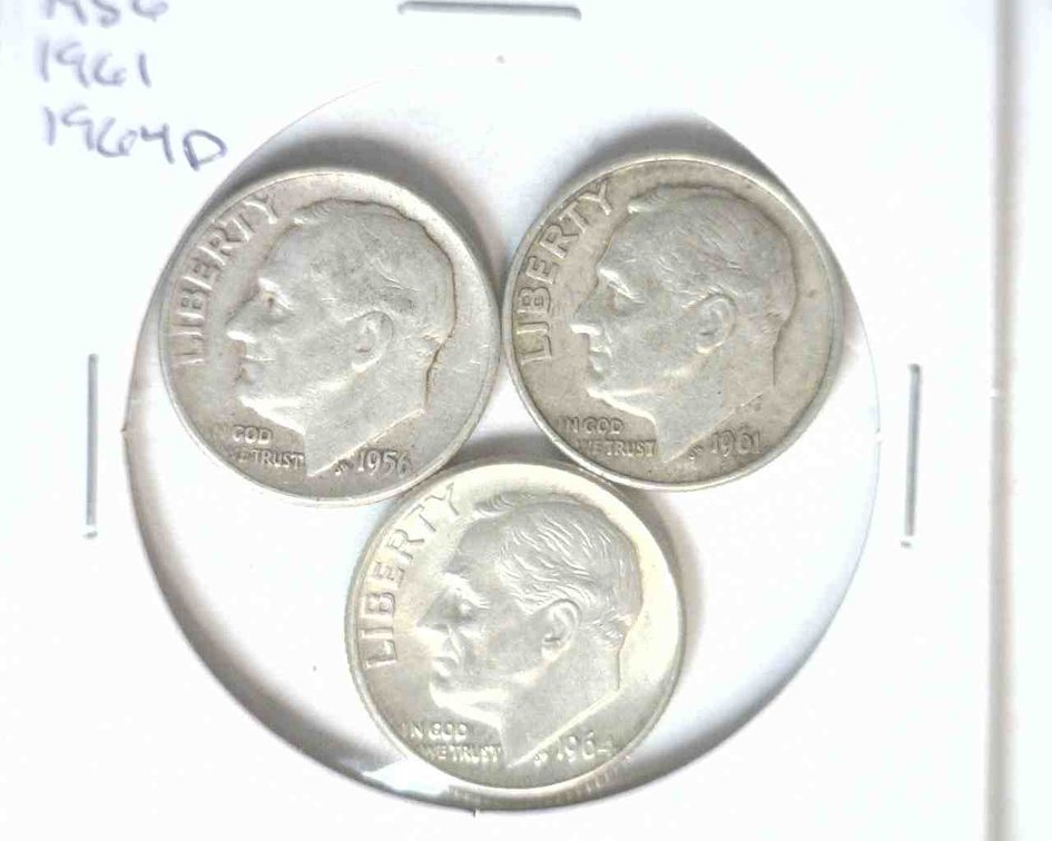(3) Silver Roosevelt dimes