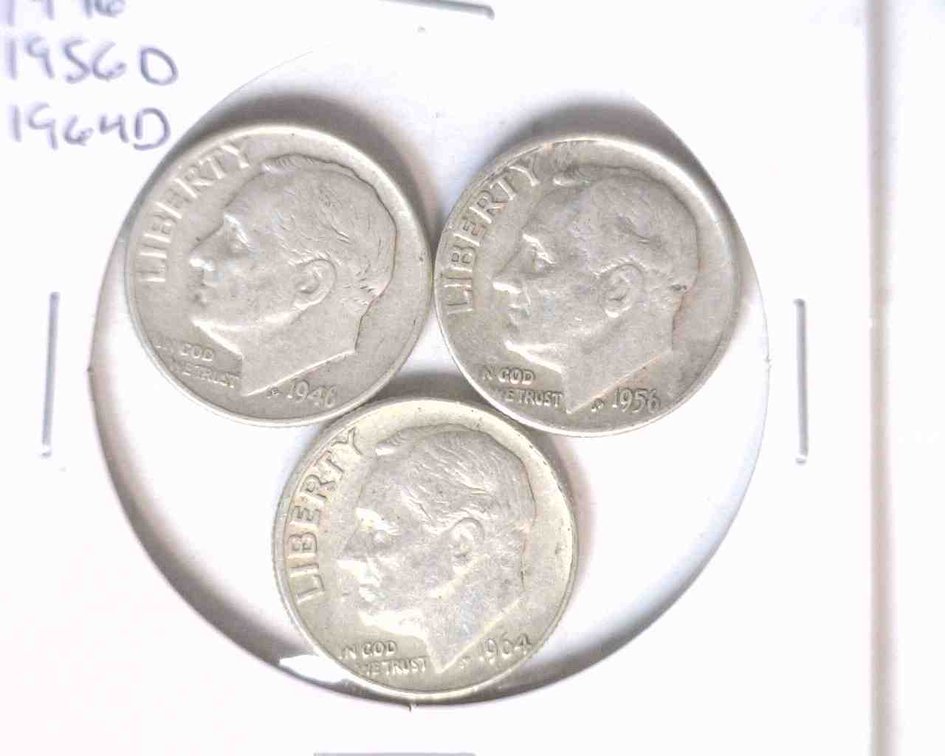 (3) Silver Roosevelt dimes