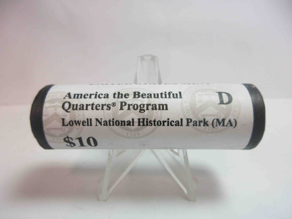 Uncirculated roll of 2019-D Lowel National Historical Park quarters