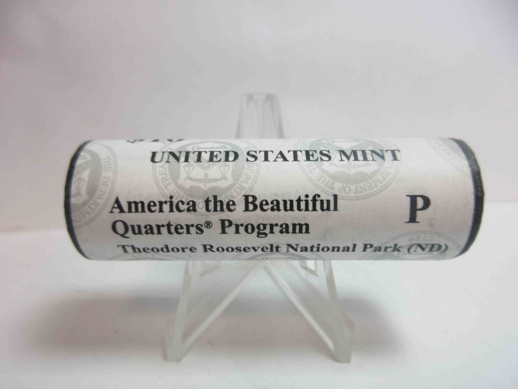 Uncirculated roll of 2016-P Theodore Roosevelt National Park quarters