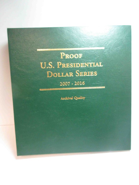 2007-2016 Proof US Presidential dollar set in book