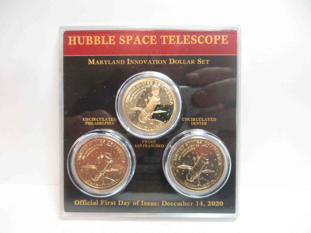 (3) 2020 First day of issue Hubble Space Telescope dollar coins